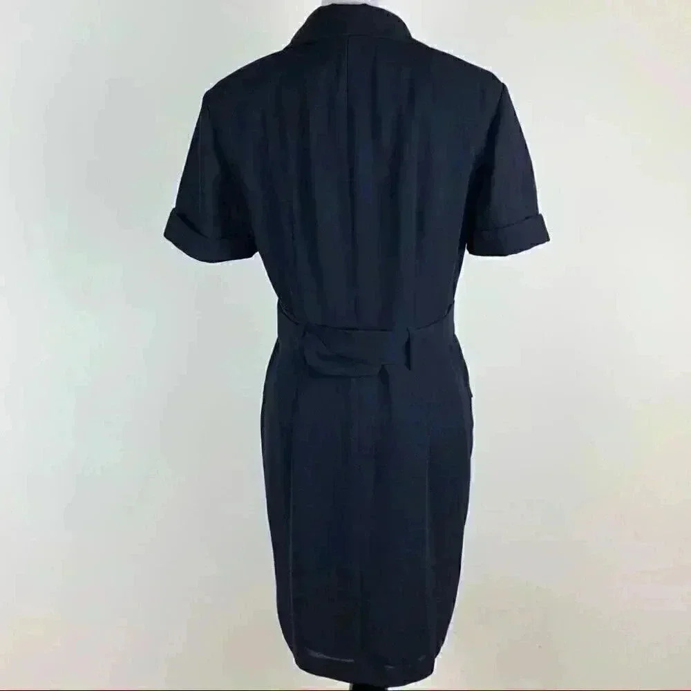 Laundry by Shelli Segal dress size 4 navy blue double breasted vintage 80s 90s - Picture 4 of 9
